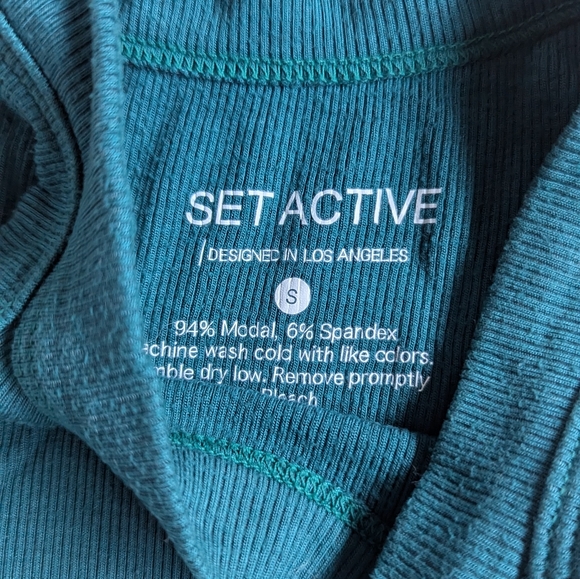Set Active Ribbed Modal Racer Tank Size Small Mojito - Picture 2 of 2